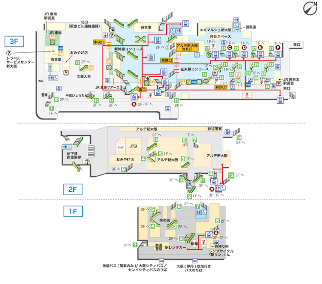 Shin-Osaka Station station map